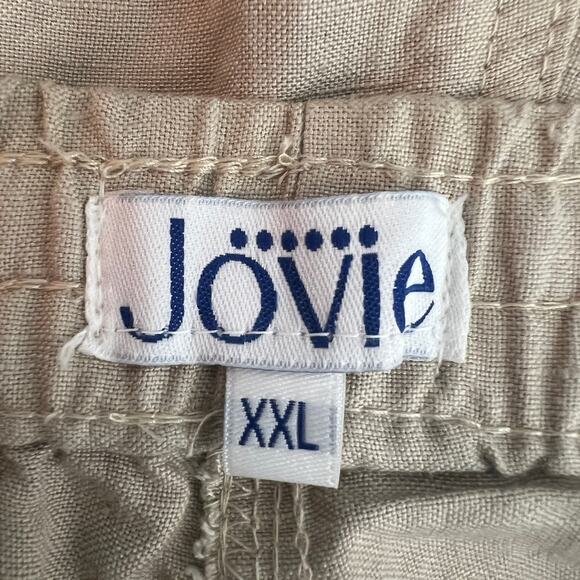 Jovie Linen Blend Beige  Capri Women's Pants Size XXL Breathable Lightweight - Picture 2 of 12